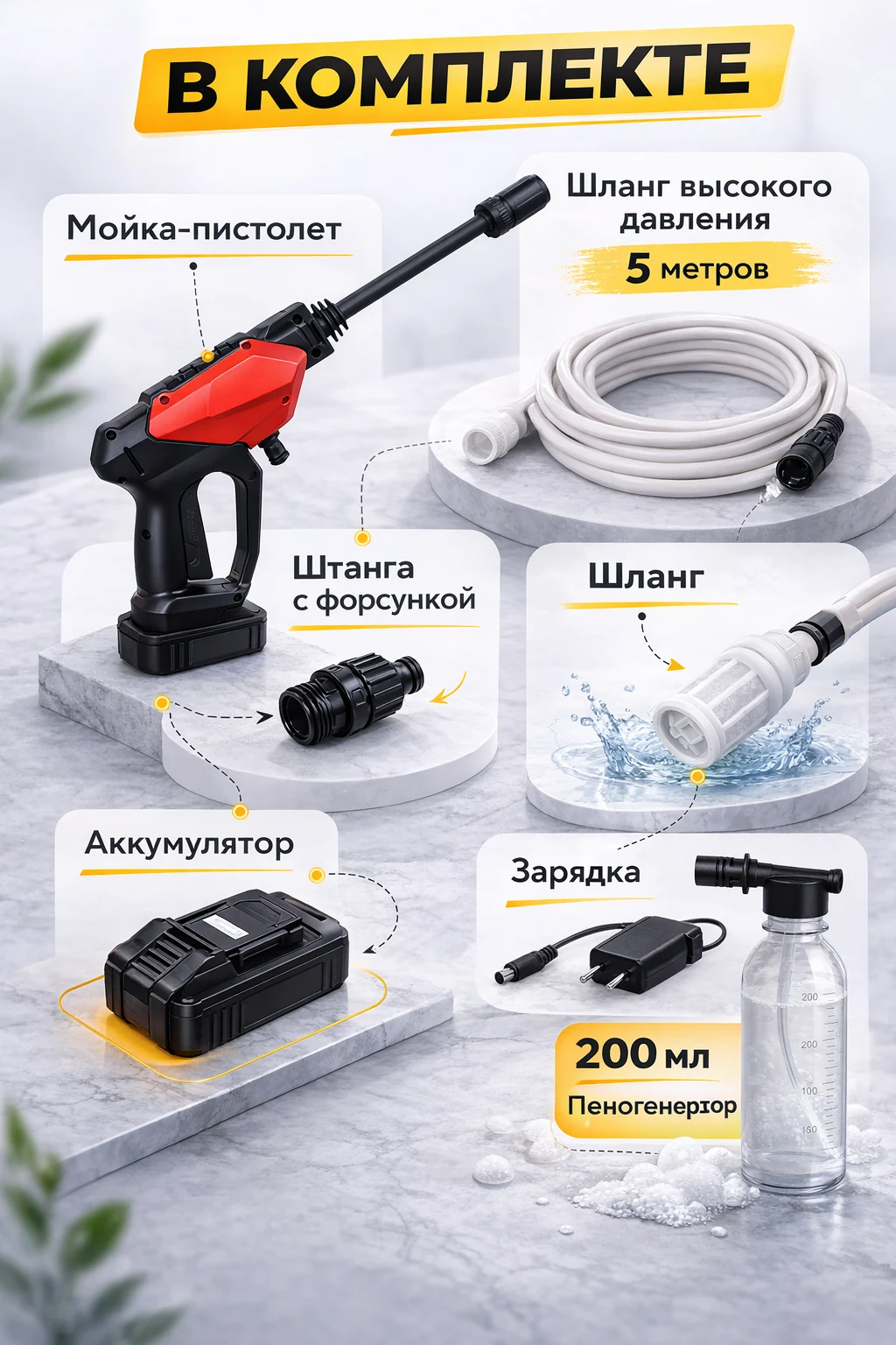 Комплект аккумуляторной минимойки